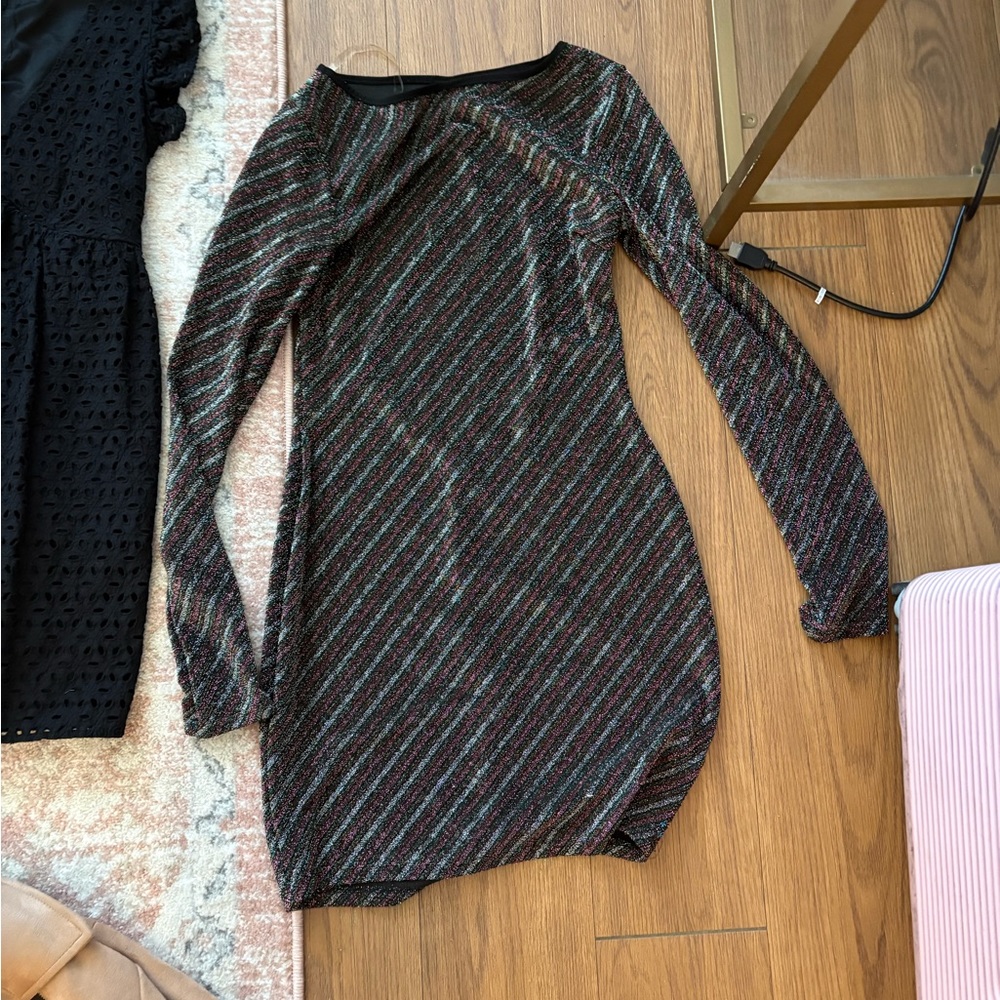 Long sleeve sparkle mini dress
